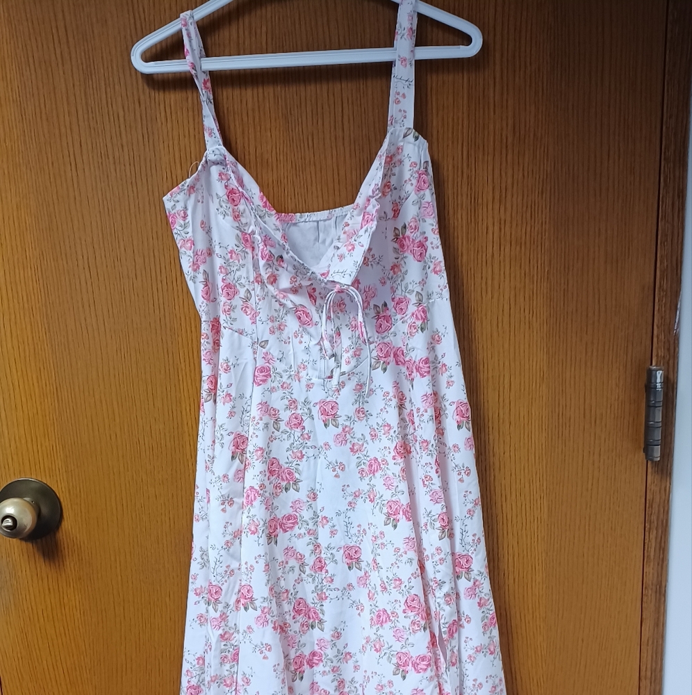 AdoreMe roseprint pink dress, XL